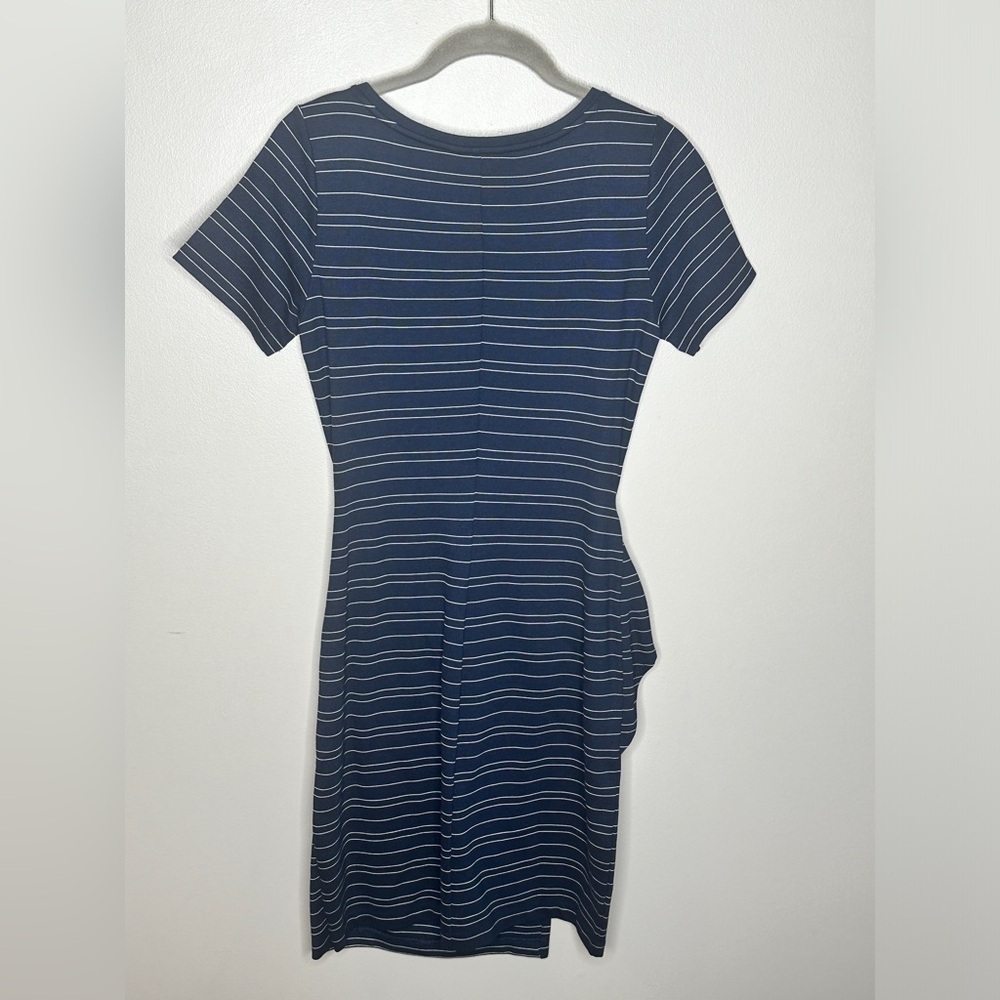 Club Monaco Twansia Dress Blue White Stripe Side Twist Tie Waist NWT - Picture 6 of 6